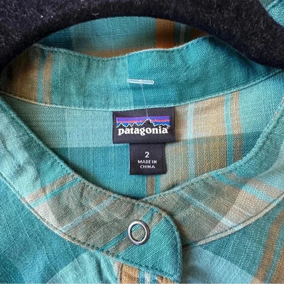 PATAGONIA | NWOT | SETTLERS DRESS ORGANIC COTTON PLAID BELTED | SIZE: 2 - Picture 12 of 12